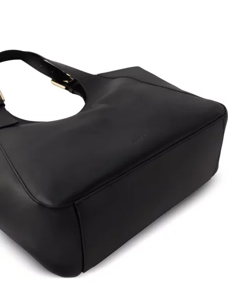 Кожена шопинг чанта Furla с катарама черно