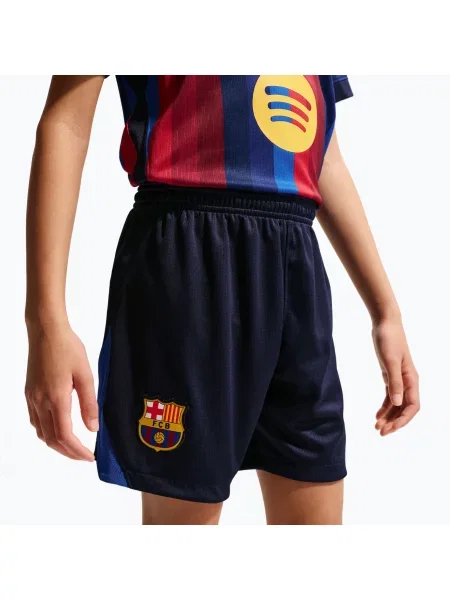 Gyerek futball rövidnadrág Nike FC Barcelona Dri-Fit Stadium Home blackened blue/mineral yellow. Méret: S kék