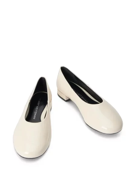 Balerini Stuart Weitzman din piele de lac alb