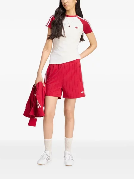 Tricou Adidas cu broderie cu dungi negru