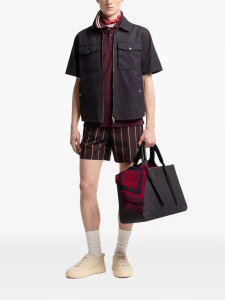 Slip de baie Moncler cu dungi albastru