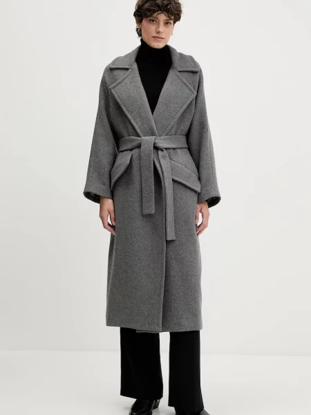 Palton Sandro Ferrone de lână gri