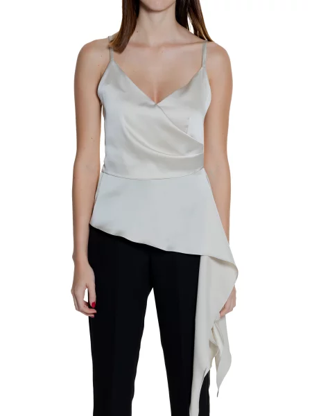 Satynowy top Silence bez ramiączek czarny