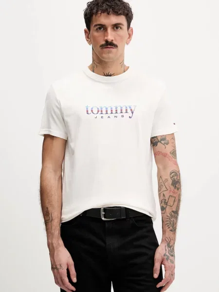 Tommy Jeans tričko béžové