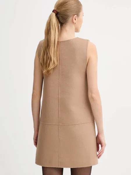 Šaty s příměsí vlny Calvin Klein mini béžová
