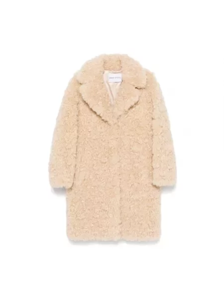 Płaszcz Futerkowy Stand Studio Camille Cocoon Coat beżowy