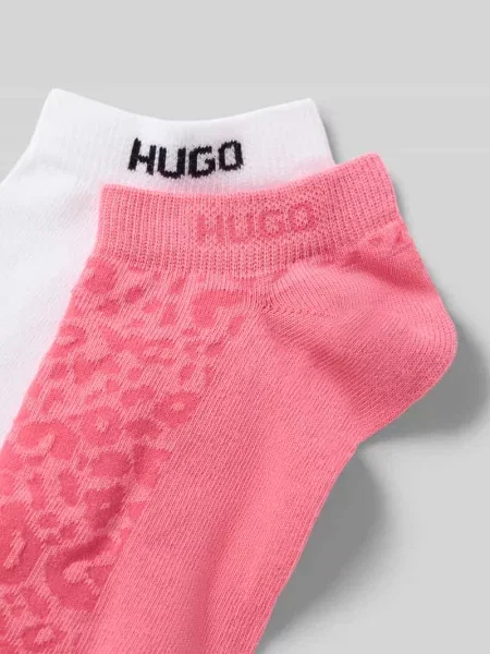 Skarpety sneakersy z mieszanka bawełny w zestaw 2 szt. model LEO' Hugo białe