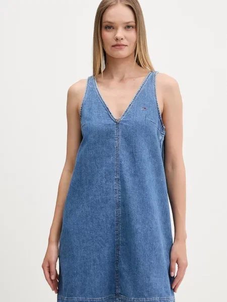 Tommy Jeans rochie din denim albastru