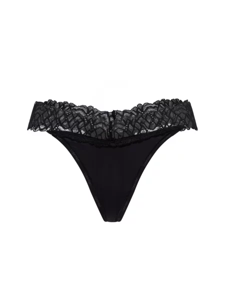 Stringi obszyte koronką Calvin Klein Underwear czarne
