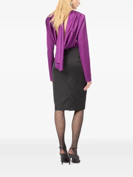 Fustă midi Rotate Birger Christensen cu aplicații negru