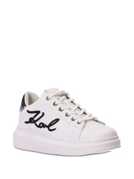 Sneakerși Karl Lagerfeld cu broderie alb