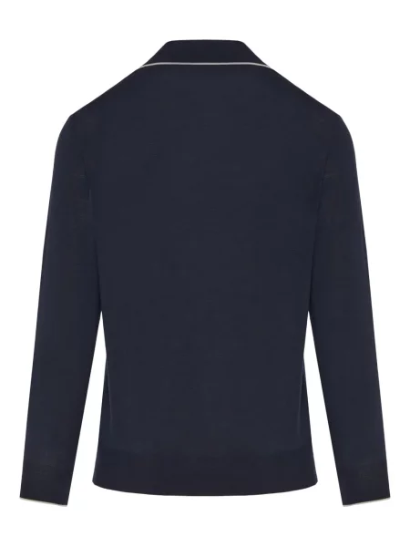 Lung tricou polo Canali albastru