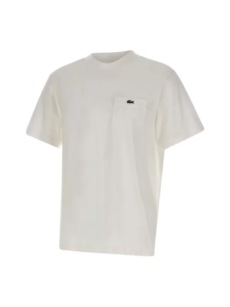 T-shirt o kroju regular fit z czystej bawełny Lacoste biała