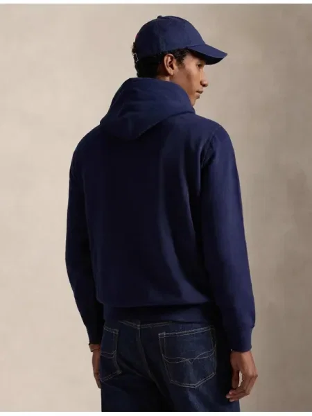Hanorac cu glugă Polo Ralph Lauren cu broderie albastru