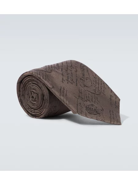 Svilena kravata Berluti s potiskom bež