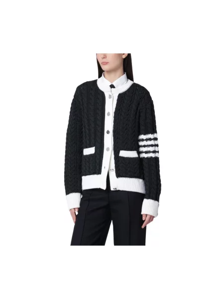Kardigan Thom Browne wełniany czarny