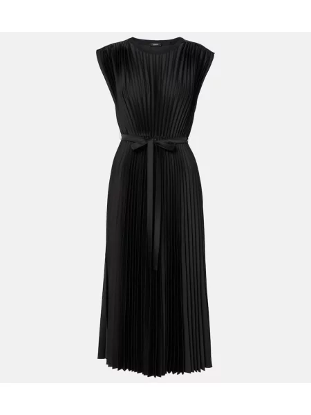 Rochie midi Joseph din satin până la genunchi de costum negru
