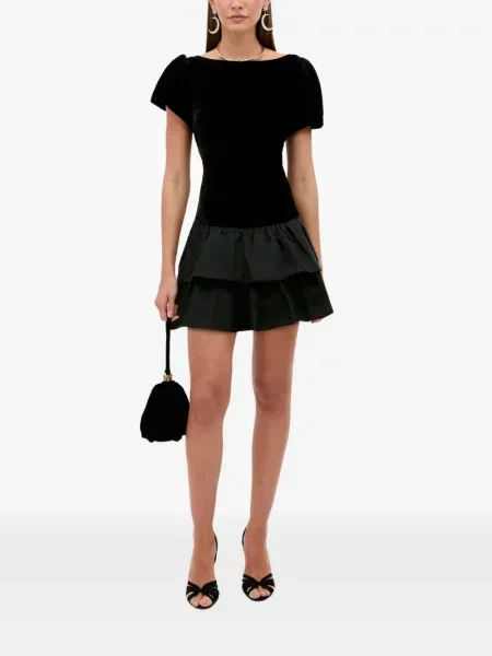 Rochie mini Rixo de catifea negru