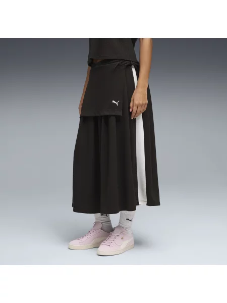 PUMA plisowana spódnica midi T7 Odzież S czarny