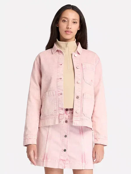 Джинсова куртка Timberland пудра ліоцел/бавовна
