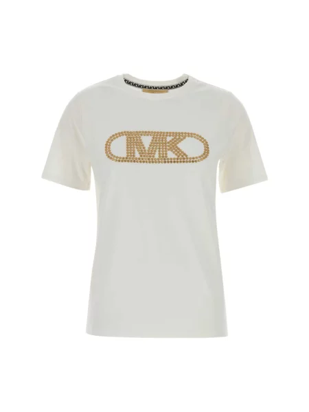 Koszulka Michael Kors z dżerseju z ćwiekami biała