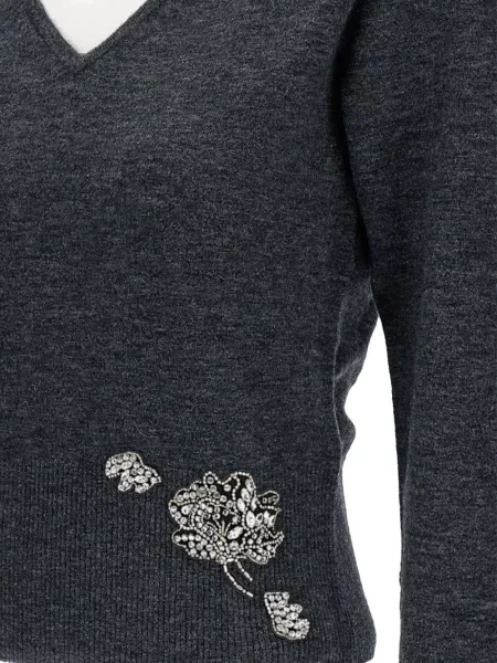 Pulover Erdem cu decolteu în V gri