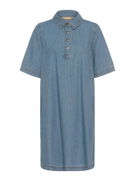 CULTURE Rochie 'Ayna albastru denim alb