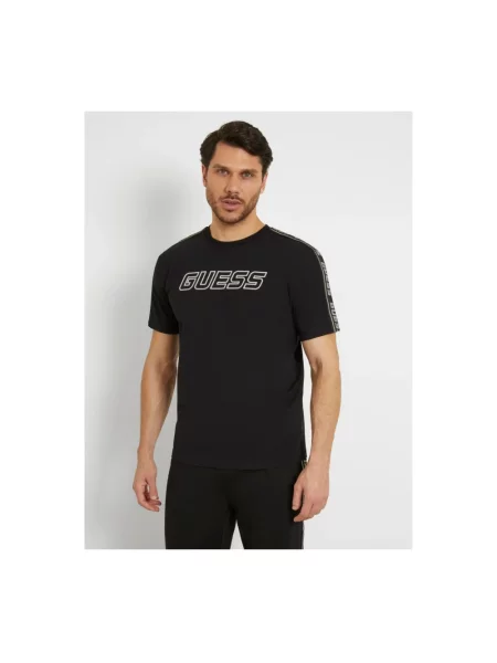 T-shirt z detalem z logo Guess czarna