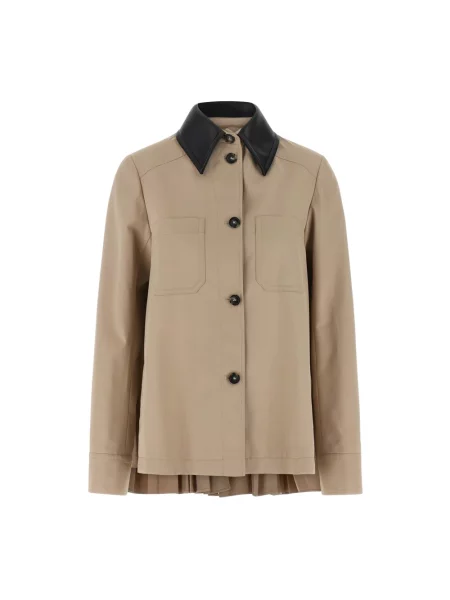Sportmax Kurtki Kobieta S Jacket Pleated Overshirt beżowy