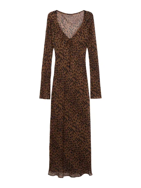 MANGO Obleka VALERIA karamel črna