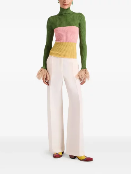 Pulover La Doublej cu broderie verde