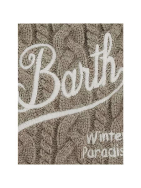 Shopperka Mc2 Saint Barth wełniana pleciona beżowa