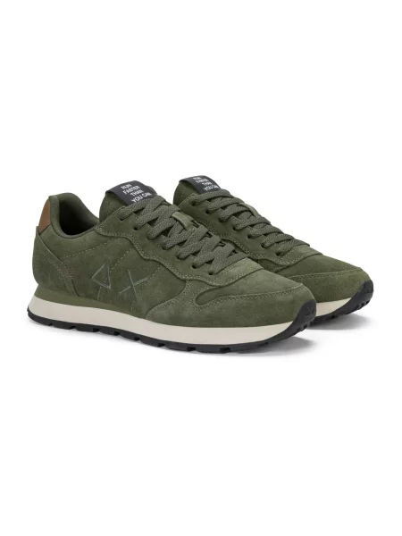 Sneakersy Sun68 zamszowe zielone