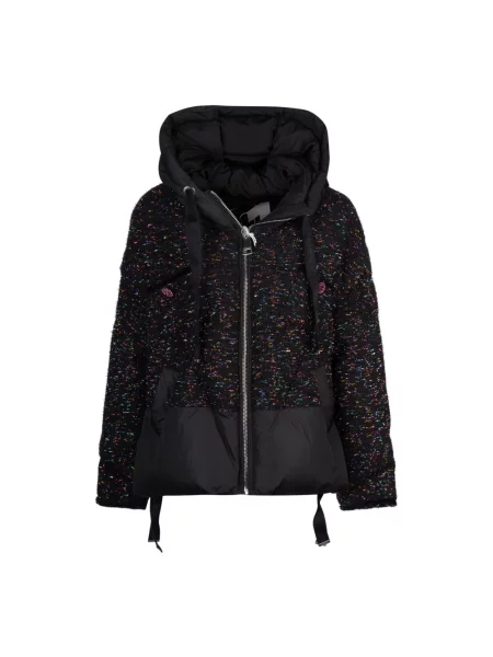 Kurtka puchowa Khrisjoy tweedowa czarna