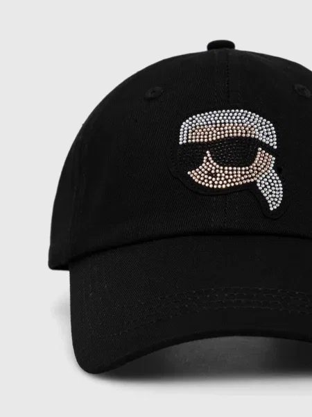Baseballová čepice Karl Lagerfeld s aplikací černá
