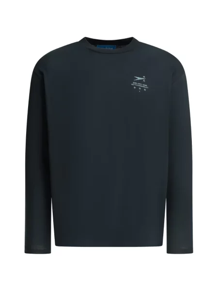 Lung tricou Wanderlust cu imagine albastru