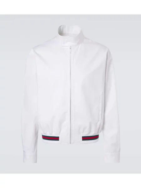 Яке Gucci на райета кепър бяло