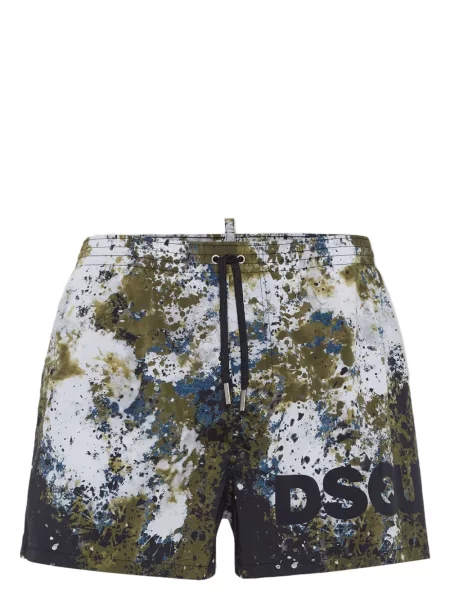Slip de baie Dsquared2 cu model camuflaj alb