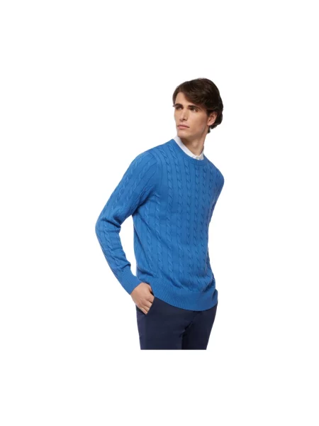 Sweter Brooks Brothers z nadrukiem niebieski