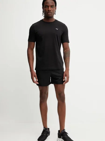 Меланжевая футболка Puma черная