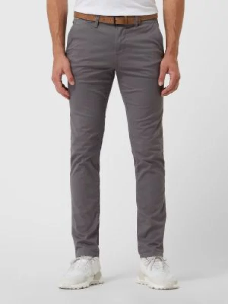 Chinosy o kroju slim fit z Tom Tailor Denim szare