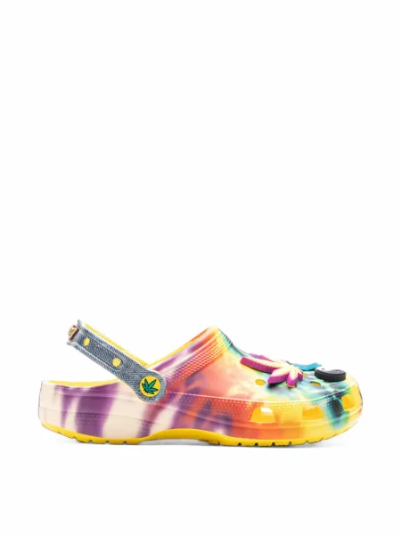 Papuci tip mules Crocs cu legături galben