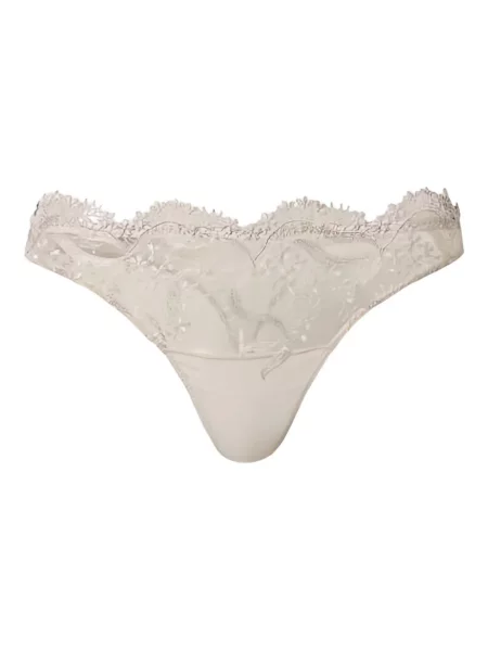 Chiloți tanga Twinset din dantelă gri