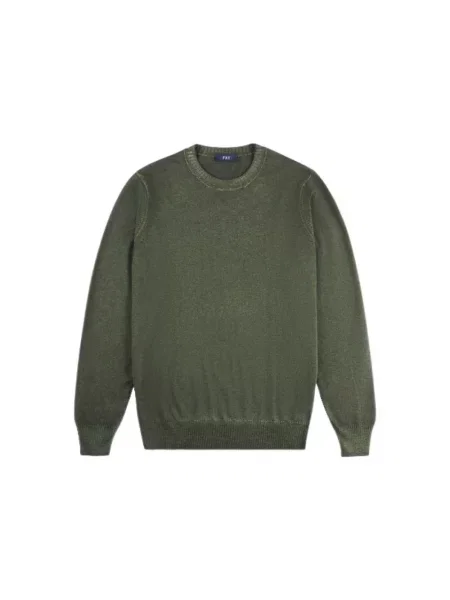Sweter Fay wełniany z logo zielony