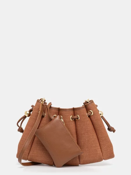 Themoire torebka brązowy