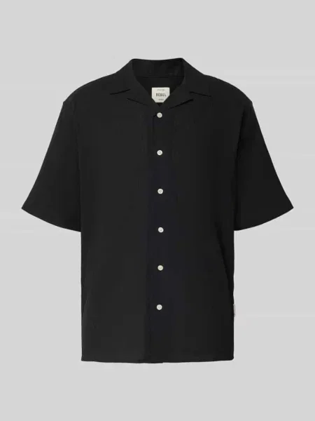 Koszula casualowa o kroju regular fit z fakturowanym wzorem model ‘FELIX’ Redefined Rebel czarna