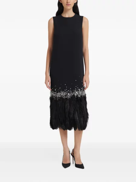 Rochie midi Safiyaa cu pene negru