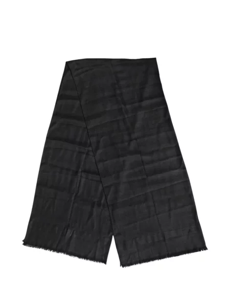 Fular Dolce & Gabbana cu franjuri cu model herringbone negru