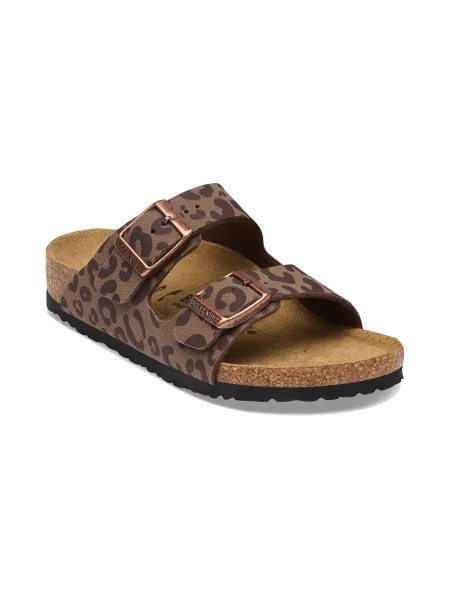 Birkenstock Arizona Kids Birkibuc Narrow Fit Leo Mocca KobietyDzieci Sandały Birkenstock Size: brązowy