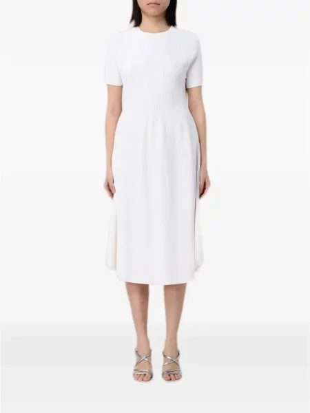 Kötött rövid midi ruha Emporio Armani fehér